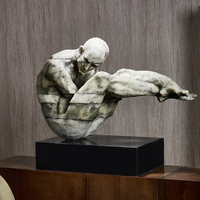 Ornement décoratif unique en résine, sculpture corporelle, accessoires de décoration de pièce, pièces d'art de luxe, décorations pour la maison