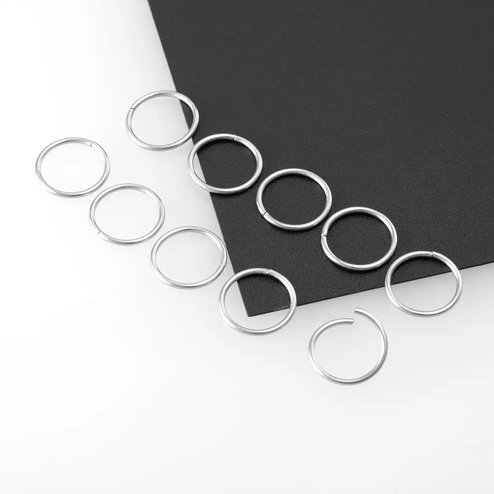 2401 1.0*10mm round universal piercing ring sets - set can do nose septum ears lip breast