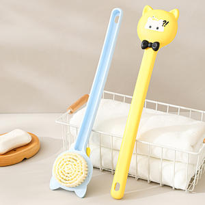 Brosse de bain à long manche avec poils doux pour le dos, massage corporel, usage général, en PP, motif dessin animé mignon - Product Image 3