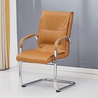 Chaise de bureau pivotante en cuir moderne de style exécutif avec roulettes pour bureau à domicile, vente en gros de l'usine de Foshan