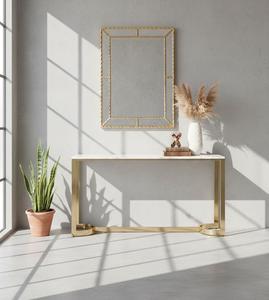 Luxury Modern Brass <b>Marble</b> <b>Console</b> <b>Table</b> <b>Marble</b> <b>Top</b> Durable Easy Clean Living Room Furniture for Hotel Lobby Premium Interior - Product Image 3
