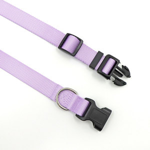 Solid Purple Nylon <b>Dog</b> <b>Collar</b> Adjustable Buckle Closure Simple Style All Seasons for <b>Dogs</b> - Product Image 5
