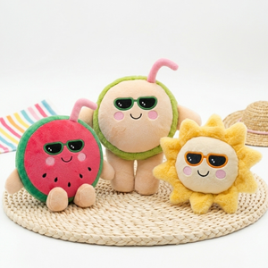 Jouets d'été en peluche pour animaux de compagnie, jouets couineurs en forme de fruits (pastèque, jus), pour chiens et chats, fabricant OEM ODM sur mesure - Product Image 1
