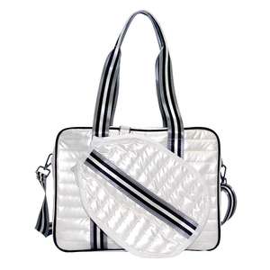 Plata brillante Deportes Tenis de mesa Pickleball Raqueta Bolsa Tela DE BUCEO DE MODA Soporte de raqueta extraíble Correa de hombro - Product Image 2