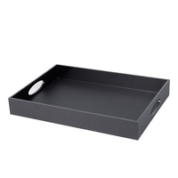 Boîte à mouchoirs en acrylique noir mat EASTON pour chambre d'hôtel, porte-serviettes rectangulaire L240xW120xH60mm