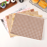 Sac à sandwich triangulaire imprimé résistant à la graisse pour café, charcuterie, boulangerie, emballage alimentaire et utilisation à emporter