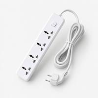 Regleta de 4 tomas de 10A con interruptores independientes, IP44, industrial, ABS/PP, ignífuga, con orificios grandes personalizados, enchufe de extensión universal