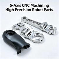 Pièces complexes articulées en alliage d'aluminium usinées sur tour CNC 5 axes, haute précision, pour bras robotiques articulés, fabriquées par un robot IA
