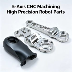 ชิ้นส่วนข้อต่อซับซ้อนสำหรับหุ่นยนต์ AI ที่ผลิตด้วยเครื่องกลึง CNC 5 แกน ชิ้นส่วนอะลูมิเนียมอัลลอยด์ ความแม่นยำสูง สำหรับแขนหุ่นยนต์แบบข้อต่อ - Product Image 1