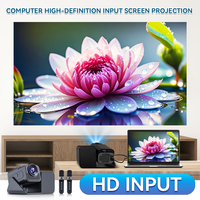 Projecteur intelligent portable HT36 Android 11 Mini Home Cinéma avec 2 microphones pour KTV, karaoké, VJ et enregistrement vocal à domicile