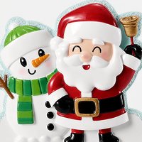 Décoration en résine en relief de groupe familial Père Noël, bonhomme de neige, renne, pingouin, ornement suspendu, cadeau de Noël durable de haute qualité