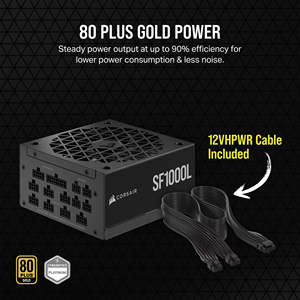 Sf1000l hoàn toàn Modular tiếng ồn thấp SFX cung cấp điện trắng/đen bên vị trí cáp 80 + vàng PSU Máy tính để bàn cung cấp điện PC chơi Game - Product Image 4