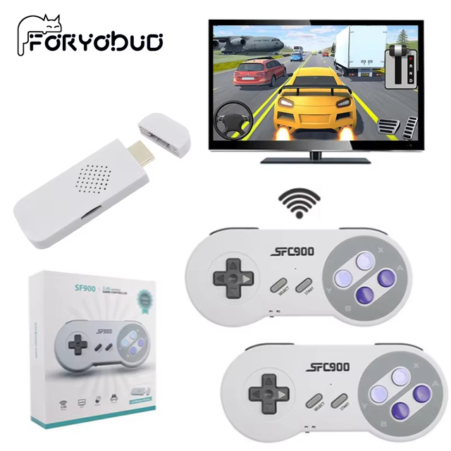 Wholesale SF900 Retro Portable Handheld Game Console Wireless 2.4GHz Dual Controller TV HD Output Retro Video Game Stick
