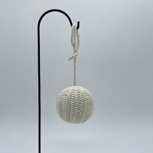 Boules <span class=keywords><strong>de</strong></span> fil au crochet faites à la main ornements <span class=keywords><strong>de</strong></span> Noël décoratifs <span class=keywords><strong>de</strong></span> fête PP coton et <span class=keywords><strong>laine</strong></span> pompons pour décor <span class=keywords><strong>de</strong></span> vacances - Product Image 3