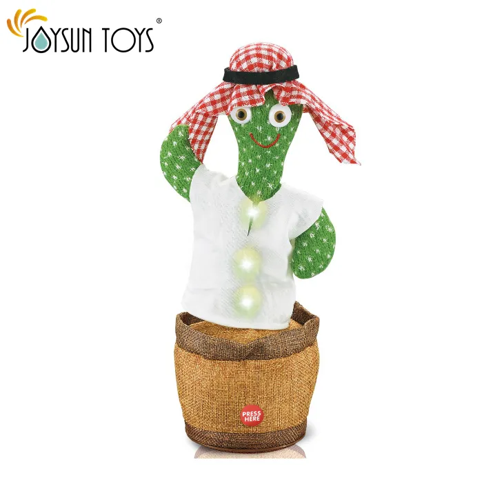 Jouets de Cactus parlant pour enfants arabes pour bébés garçons et filles, jouet de Cactus parlant ensoleillé jouet en peluche électronique