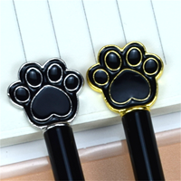 Crayon éternel de luxe avec embout en forme de patte de chat 3D, crayon infini sans encre en métal pour l'école, le bureau, les fournitures scolaires, cadeau