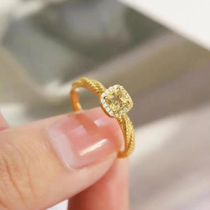 Anillo de Oro Amarillo Genuino AU750 de 18K, <span class=keywords><strong>Anillos</strong></span> de Oro Puro Personalizados, Joyería Fina de Oro de 18K de Buena Calidad para Boda, Anillo de Oro Real - Product Image 2
