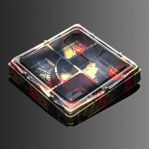 Wholesale Customized Disposable Food Container Plastic Sushi Tray Packaging Box With Lid