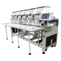 Máquina de Bordar Computarizada de Alta Calidad Tajima Monograma de 6 Cabezas y 12 Agujas, Máquina de Bordar Industrial Plana