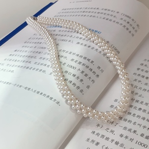 Romantic French Minimalist Finished S925 Sterling <b>Silver</b> <b>Choker</b> Necklace Strung With Tiny 3-4mm Glossy Natural Aurora Pearl Hand - Product Image 3