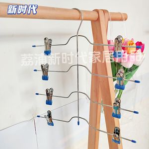 Pant Skirt Hanger 34cm High 32.5cm Long Four Tier With Clips For <b>Clothes</b> <b>Storage</b> Home Use - Product Image 3