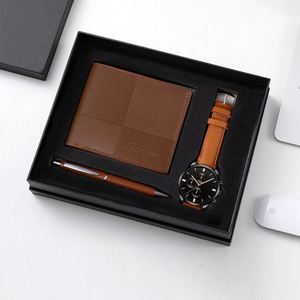 Set de Regalo Empresarial con Logotipo para Hombre - Reloj de Cuarzo, Gafas de Sol, Cinturón y Cartera - Cuero PU, Diseño Exquisito Hecho a Mano - Product Image 1