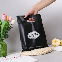 Sac de courses recyclable JiJiD avec petite poignée, impression de logo personnalisé, sac en plastique découpé avec poignée, sac de courses en plastique