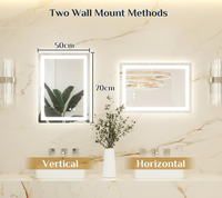Miroir de salle de bain intelligent à LED de conception nouvelle, miroirs de salle de bain à LED avec éclairage