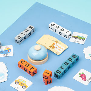 Juegos de palabras de ortografía de batalla en inglés Montessori, tarjeta de dibujos animados para niños, juguetes educativos de aprendizaje para niños y niñas - Product Image 2