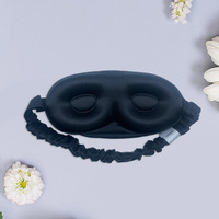 Masque pour les yeux en soie de mûrier 3D KAN KAN584 19mm, tendance, hiver, couleur unie, respirant, élastique, style américain, utilisable en toutes saisons