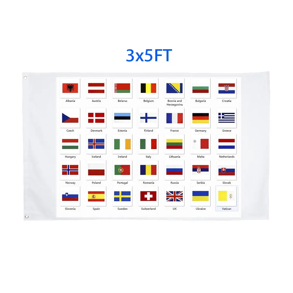 Versand bereit 3 x5ft Polyester Europa European National Banner Country Flags Alle Länder