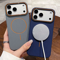 Coque de téléphone en cuir PU texture litchi, antichoc magnétique tendance pour iPhone 18 17 16 15 Pro Max, étui souple en TPU, MOQ 500