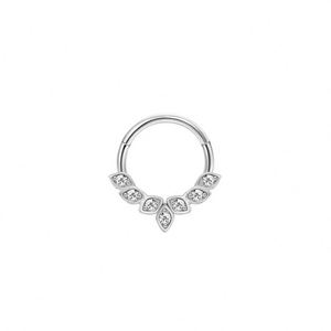Bijoux de piercing corporel pour femmes, vente en gros, mode, ASTM F136 G23, anneau de nez clicker, pavé de CZ blanc, pour cartilage d'oreille, tragus, hélix, lobe - Product Image 2