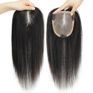 Perruque de cheveux naturels pour femme, couvre les cheveux blancs, vente en gros, volumineuse, naturelle, respirante, n° Perruque en 3 couches de cheveux naturels <span class=keywords><strong>MY</strong></span>-516, entièrement lisse - Product Image 1