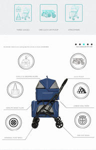 नए 3 में 1 वाहक यूटोपियन ट्विन डबल डॉग स्टलर लक्जरी 4 व्हील पालतू बिल्ली बड़े छोटे कुत्ते के लिए - Product Image 3