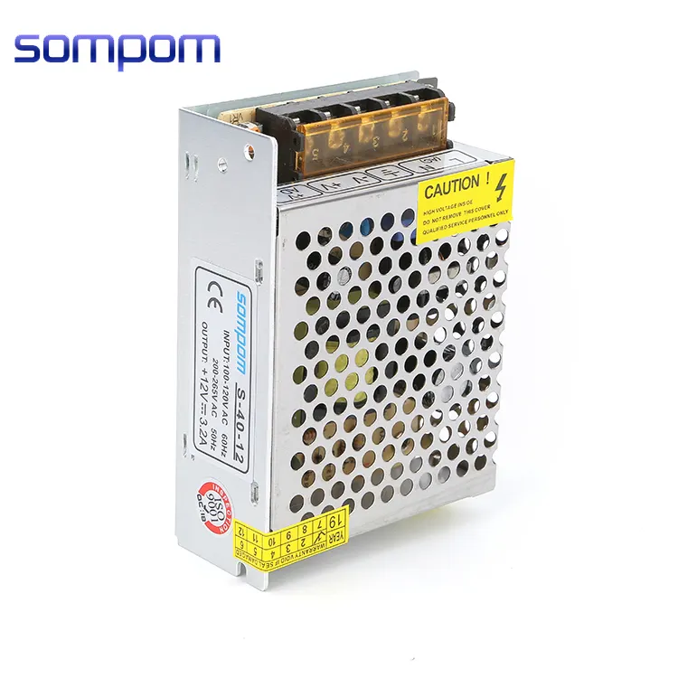 Sompom s-40-12 одиночный выходной источник питания переменный ток from1to3.2amp трансформатор