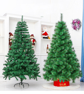 Pohon Natal PVC PINE Grosir, Pohon Natal Artifisial Hijau Besar Bergaya Rustic, Dekorasi Ramah Lingkungan dengan Alas Logam - Product Image 1