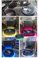 Plateforme de photomaton 360° pour fêtes avec lumières RGB, application logicielle et télécommande automatique pour 68cm/80cm/100cm/115cm/150cm
