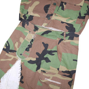 Conjunto de falda y chaqueta MIDI de camuflaje ecológica para mujer, estilo dulce teñido liso, lavable - Product Image 6