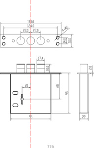 גוף מנעול דלת מכשף עם 3 ברגים מנעול פלדה מוצק - Product Image 2