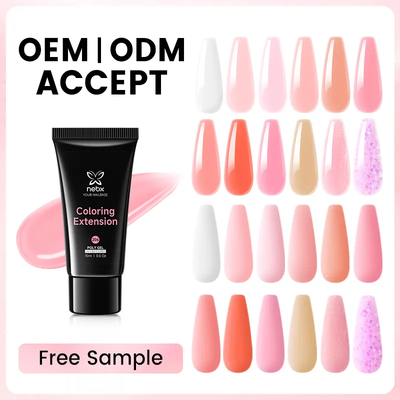 Nebx OEM chấp nhận không độc hại Poly Acryl Gel biểu tượng tùy chỉnh 30ml Poly Gel Nail Set 28 ngày lâu dài Poly Acryl Gel Set cho móng tay