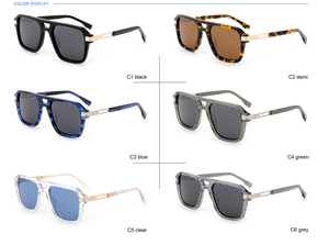 New Arrival SA0509 Fashion Unisex Acetate <b>Square</b> <b>Sunglasses</b> Full Rim <b>Frame</b> UV400 Protection Outdoor Adult OEM Customized Packing - Product Image 5