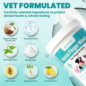 Toallitas Dentales Meduwedu 60 Unidades con Aceite de Coco para Perros y Gatos - Product Image 3