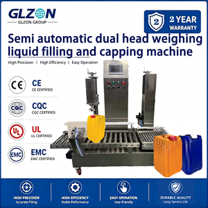 Machine d'emballage semi-automatique pour bidons |   Système intégré de remplissage, de bouchage et de convoyage pour ligne de remplissage de 5L, <span class=keywords><strong>20L</strong></span> et 25L - Product Image 1