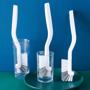 <b>Cup</b> Brush Nylon Bristles PP Handle For Kitchen Cleaning Tools White Gray Color Set - Product Image 1