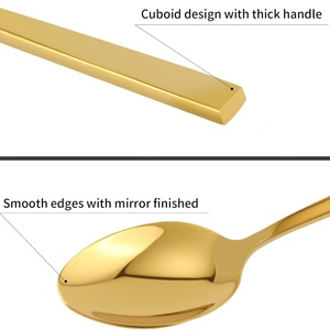 Luxury Matte <b>Gold</b> Stainless Steel <b>Cutlery</b> Set Sustainable Flatware for Weddings <b>and</b> Special Occasions with Mirror Polish - Product Image 3