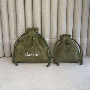 Wholesale Custom 10x12 Recyclable Velvet <b>Drawstring</b> Pouch for Craft <b>Makeup</b> Brushes and Soap <b>Bags</b> - Product Image 2