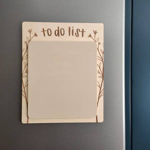Pizarra blanca de borrado en seco grabada con láser personalizada para hacer la lista planificador de comidas semanal de madera con imanes - Product Image 6