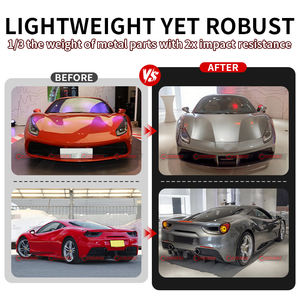 Kit de Carrocería Estilo OEM de Fibra de Carbono Seca para Ferrari 488: Labio Delantero, Faldones Laterales, Cubierta de Faros Antiniebla Traseros, Difusor Trasero - Product Image 2