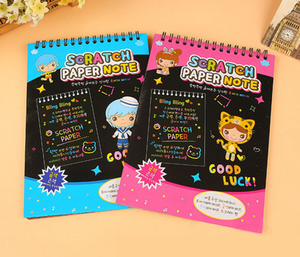 Juego de 10 hojas de pintura para rascar para niños, cartas de papel con grafiti, Color arcoíris mágico, juguete de dibujo - Product Image 3